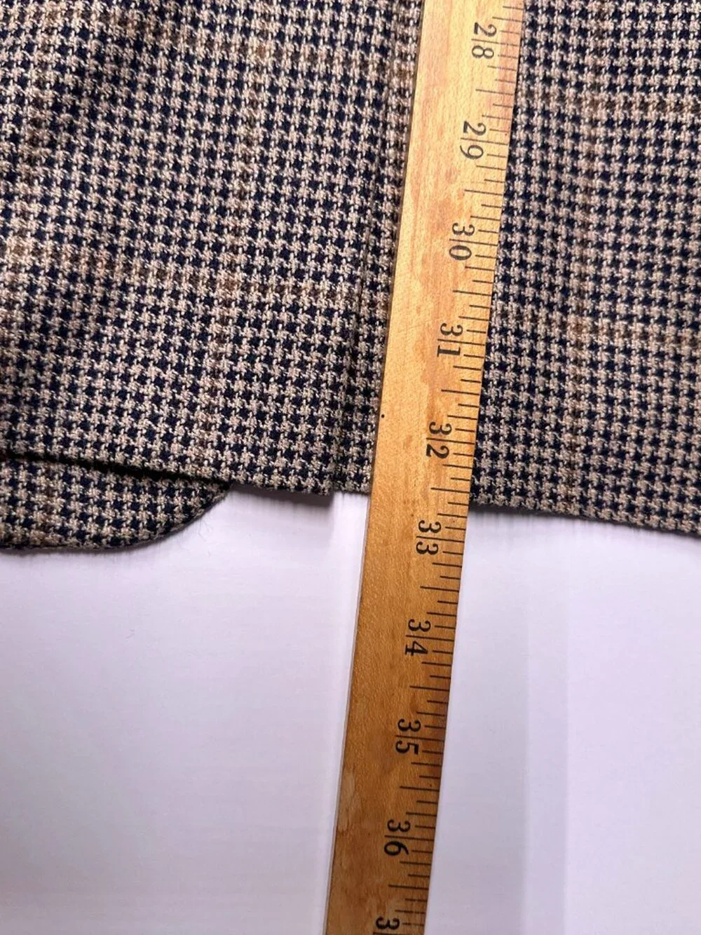 Hart Schaffner Marx Men’s 100% Wool 42 Long Houndstooth Sport Coat Blazer